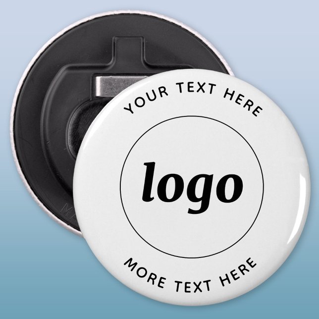 Einfache Logos für Textverarbeitung Flaschenöffner (Simple logo with custom text business branding promotional button bottle opener)