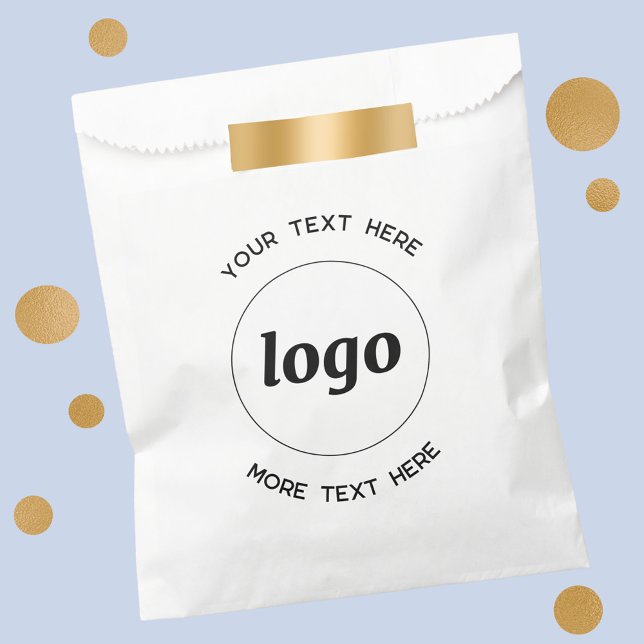 Einfache Logos für Textverarbeitung Geschenktütchen (Logo and custom text business promotional paper bag)