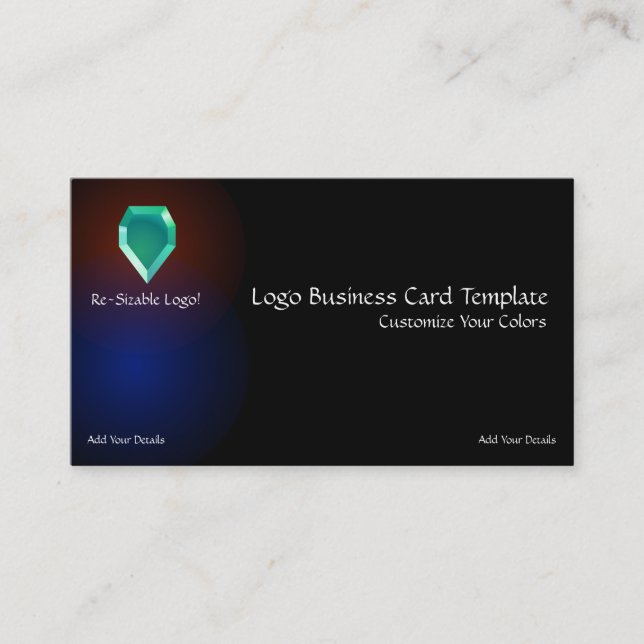 Einfache Logos - Jewel-Logo aus Red Blue Glass Visitenkarte (Vorderseite)