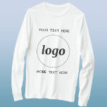 Einfache Logos mit T - Shirt für Textverarbeitung<br><div class="desc">Fügen Sie Ihr eigenes Logo und Textauswahl zu diesem Design hinzu. Entfernen Sie den oberen oder unteren Text, wenn Sie es vorziehen. Minimalistisch und beruflich. Ideal für Mitarbeitermarken, für Firmenveranstaltungen und Messen oder als Werbeprodukt für Ihre Kunden und Kunden.</div>