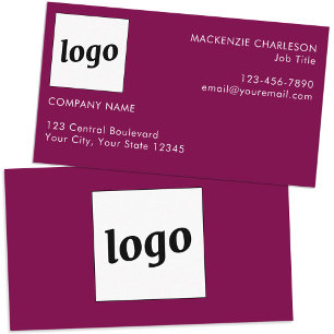 Einfache Logos und Text dunkel Cherry Magenta Rosa Visitenkarte