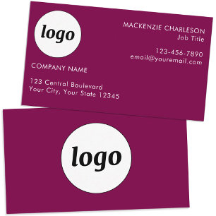 Einfache Logos und Text Magenta Cherry Pink Visitenkarte