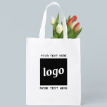 Einfache Logos und Text Wiederverwendbare Einkaufstasche<br><div class="desc">Einfaches minimalistisches Logo und Gewohnheit,  um Ihr Unternehmen zu fördern. Ersetzen Sie das Logo und den Text durch Ihren eigenen,  um es anzupassen.</div>