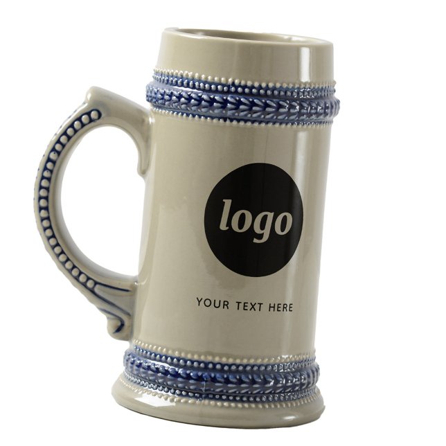 Einfache Logos und Texte Bierglas (Simple logo with custom text business branding promotional beer stein mug)