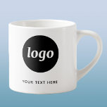 Einfache Logos und Texte Espressotasse<br><div class="desc">Einfaches Logo und individueller Text für Ihr Unternehmen. Ersetzen Sie das Logo und den Text durch Ihren eigenen, um es anzupassen. Nutzen Sie sie selbst, geben Sie sie Ihren Mitarbeitern und Mitarbeitern, verkaufen sie an Kunden und Kunden oder geben sie als Werbematerial ab, um die Kundenbindung inspirieren.</div>