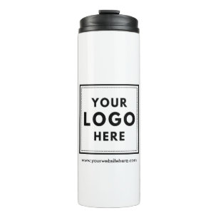 Einfache Logos und Website Thermosbecher
