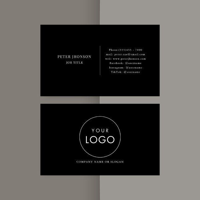 Einfache Logos von Black and White Social Media Co Visitenkarte (Von Creator hochgeladen)