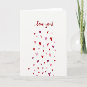 Einfache Love You Falling Hearts Karte