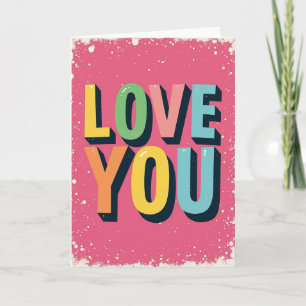 Einfache Love You gesprenkelte Karte