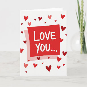 Einfache Love You Hearts Smooth Karte