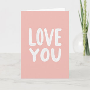 Einfache Love You Pinselstrich-Karte Karte