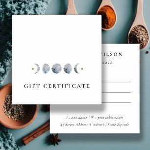 Einfache Lunar Celestial Moon Phase Geschenkgutsch Quadratische Visitenkarte