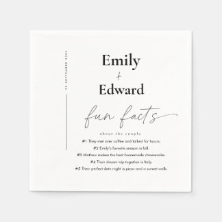 Einfache lustige Fakten elegante Typografie Hochze Serviette