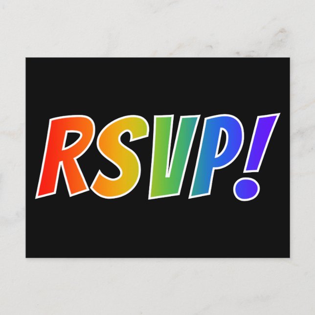 Einfache, lustige, farbenfrohe Regenbogenbriefe "U Postkarte (Vorderseite)