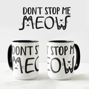 Einfache lustige schwarz-weiße Katze Mama Katze Pa Tasse