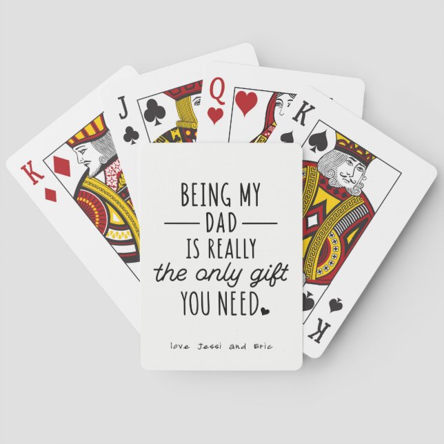 Einfache lustige Vatertag ist mein Vater-Geschenk Spielkarten (Rückseite)