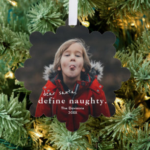 Einfache lustige Weihnachten mit 2 Fotos Ornament Karte