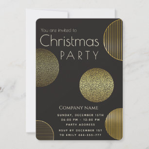 Einfache Luxus-Goldzirkel Weihnachten Einladung