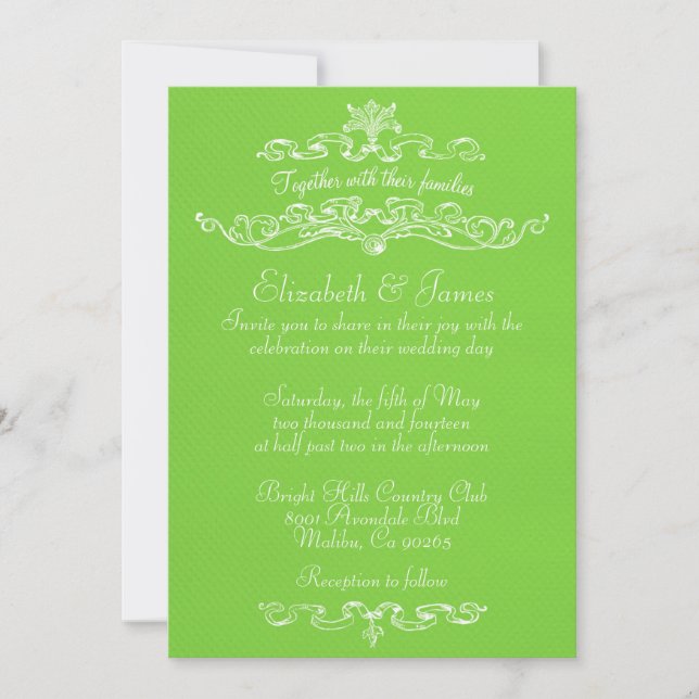 Einfache Luxus Limone Hochzeitseinladungen Einladung (Vorderseite)