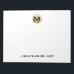 Einfache Luxus Monogramm 11 x 8,5 Notizblock<br><div class="desc">Mit diesem mit Monogramm Notizblock mit einfacher klassischer Blocktypografie und einer gebürsteten Goldmedaille-Monografie stärken Sie Ihr Schreibwarenspiel. Das Notizblock enthält Platz für benutzerdefinierte Texte, wie z.B. Ihren Namen oder Ihren eigenen Text, sodass es sich perfekt für den persönlichen oder beruflichen Gebrauch eignet. Verwenden Sie es, um Noten, Ideen und Erinnerungen...</div>