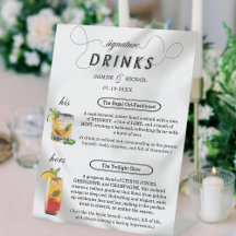 Einfache Luxus Schwarz-weiße Hochzeitssignatur Dri