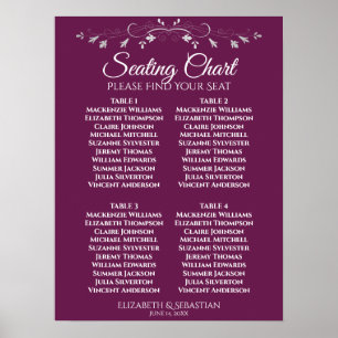Einfache Magenta Plum 4 Tafelübersicht Poster