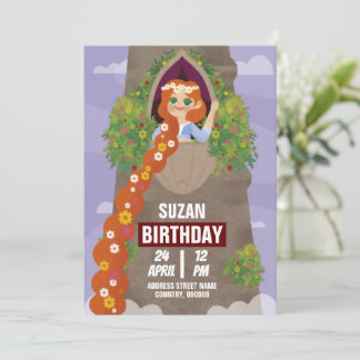 Einfache Magische Prinzessin Custom Girls Geburtst Einladung