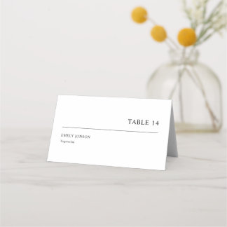 Einfache Mahlzeit Platzkarte