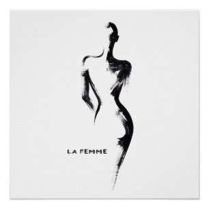 Einfache Malerei Gouache La Femme 01 Poster