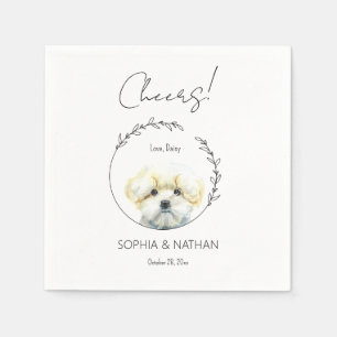 Einfache maltesische Hündin-Hochzeitscocktail Serviette