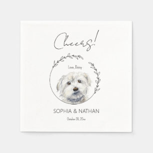 Einfache maltesische Hündin-Hochzeitscocktail Serviette