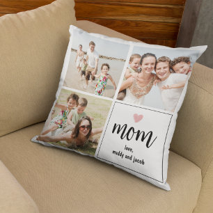 Einfache Mama Foto Collage Herzklopfen Kopfkissen Kissen
