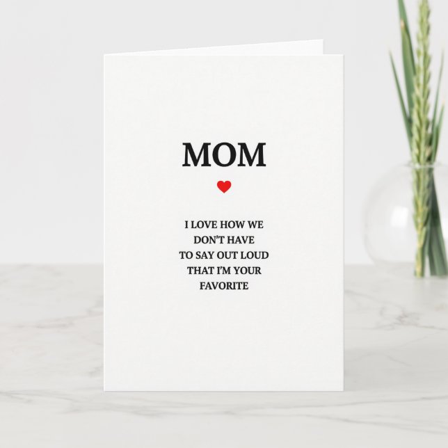 Einfache Mama ich liebe Dich Karte (Vorderseite)