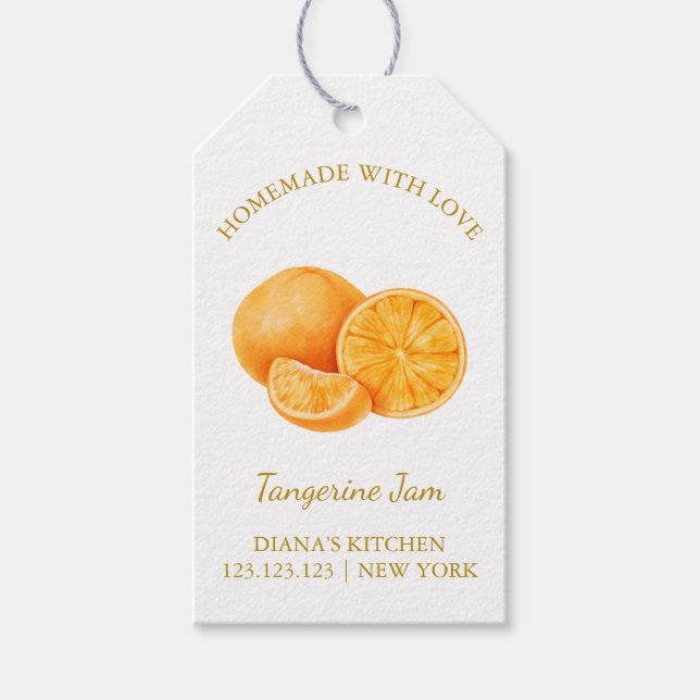 Einfache Mandarine Jam Hang Tag l White Geschenkanhänger (Vorderseite)