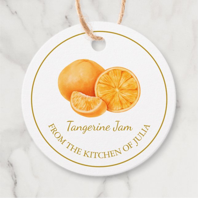 Einfache Mandarine Jam Hang Tag l White Geschenkanhänger (Vorderseite)