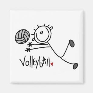 Einfache männliche Stockfigur Volleyball Magnet