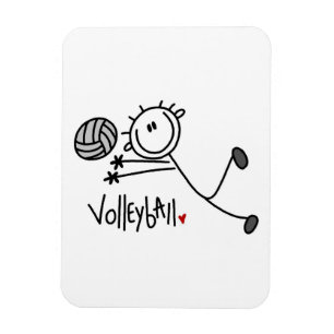 Einfache männliche Stockfigur Volleyball Magnet