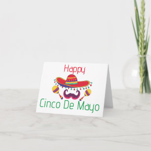 Einfache Maracas und Hut Cinco de Mayo Grußkarte Karte