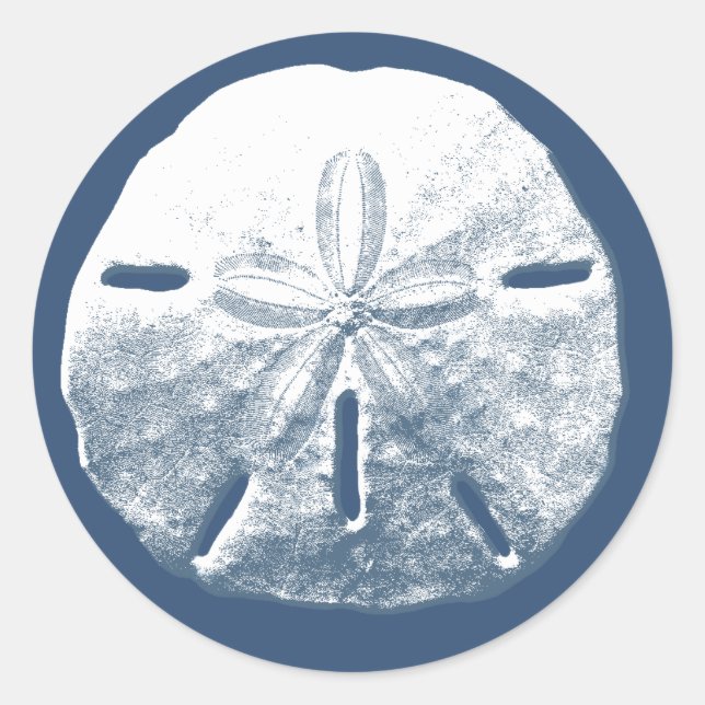 Einfache Marine Sand Dollar Beach Hochzeitsfavorit Runder Aufkleber (Vorderseite)