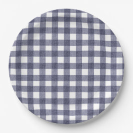 Einfache marinekarierte Papierplatten Pappteller