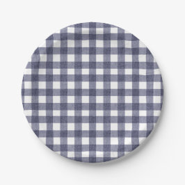 Einfache marinekarierte Papierplatten Pappteller