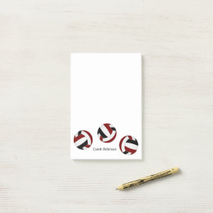 einfache Marojacolle, schwarze Volleyballs, Name d Post-it Klebezettel