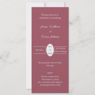 Einfache Maroon-Personalisierte Hochzeitseinladung Save The Date