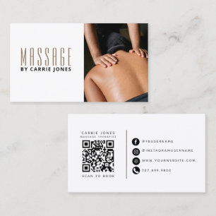 Einfache Massagetherapeut Foto Visitenkarte