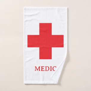 Einfache MEDIZIN & Erste Hilfe, Kreuz, Krankenwage Handtuch