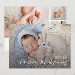 Einfache mehrfache Fotocollage Geburt Ankündigung
