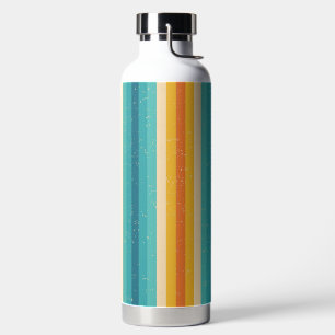 Einfache mehrfarbige Retro-Streifen Trinkflasche
