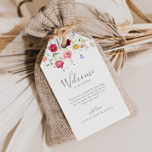 Einfache mehrfarbige Wildblume - Begrüßung Geschenkanhänger