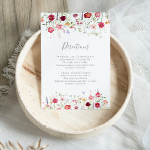 Einfache mehrfarbige Wildblume für Hochzeiten Begleitkarte