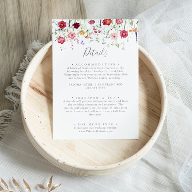 Einfache mehrfarbige Wildblume für Hochzeiten Begleitkarte (Von Creator hochgeladen)